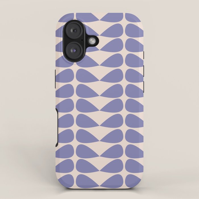 Mod Leaves Minimalist Abstract Pattern in Periwinkle Purple and Cream iPhone Case Gallery Image 1