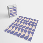 Mod Leaves Minimalist Abstract Pattern in Periwinkle Purple and Cream Jigsaw Puzzle Gallery Image 2