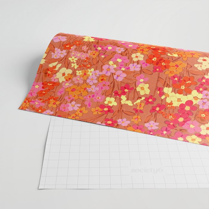 Summer Garden (Red) Wrapping Paper Gallery Image 2