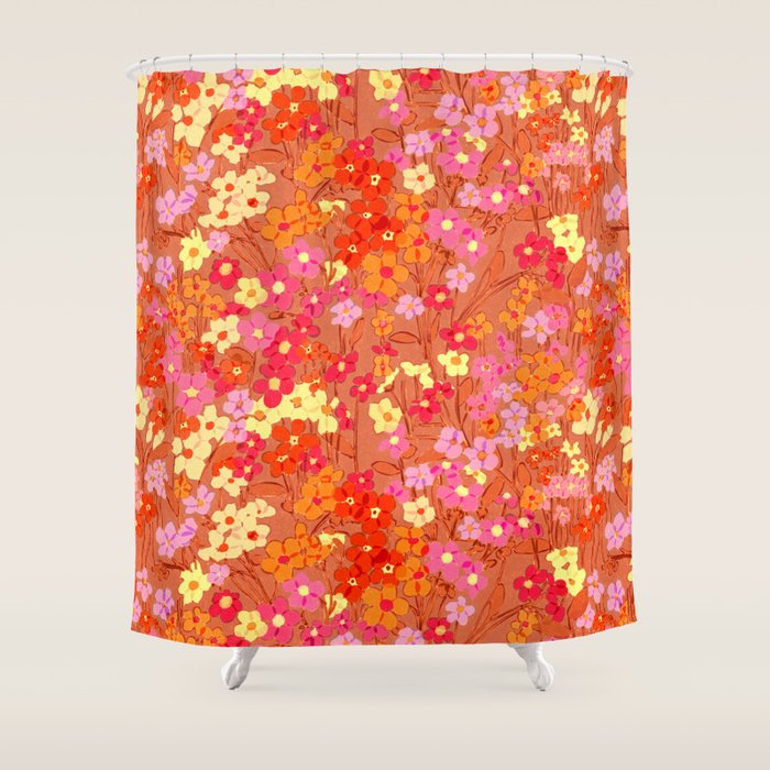 Summer Garden (Red) Shower Curtain Gallery Image 1