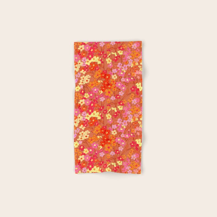 Summer Garden (Red) Bath Towel Gallery Image 1