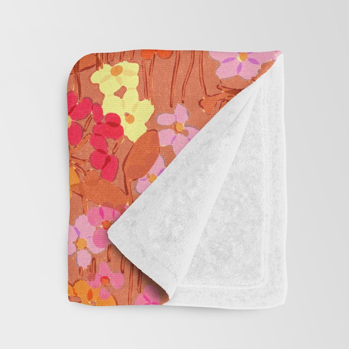 Summer Garden (Red) Throw Blanket Gallery Image 3