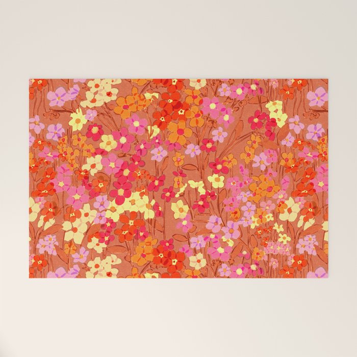 Summer Garden (Red) Welcome Mat Gallery Image 1