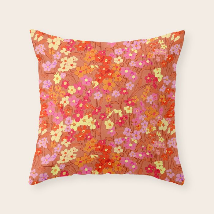 Summer Garden (Red) Throw Pillow Gallery Image 6