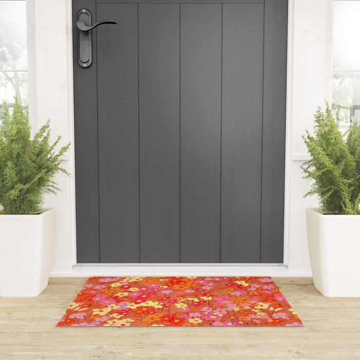 Summer Garden (Red) Welcome Mat Gallery Image 3