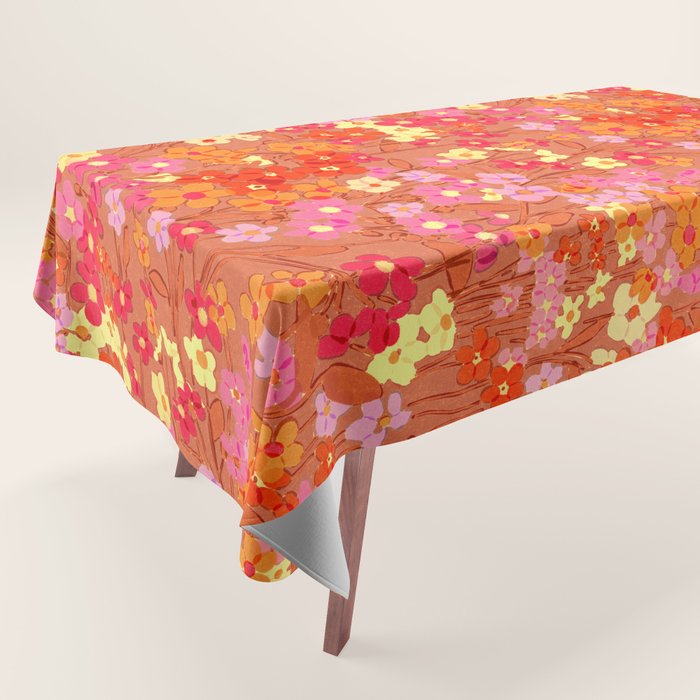 Summer Garden (Red) Tablecloth Gallery Image 1