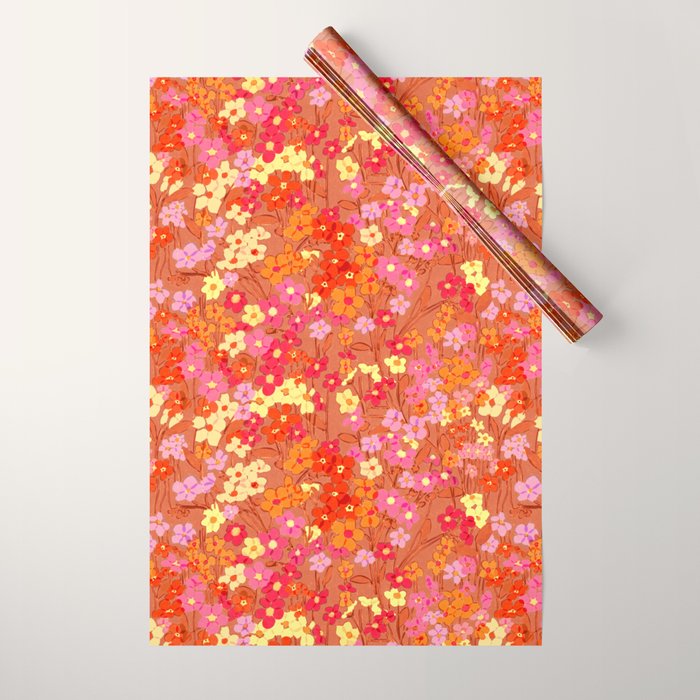 Summer Garden (Red) Wrapping Paper Gallery Image 1
