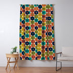 Mid Century Modern Retro Atomic Future Pattern in Mid Mod Colors on Cream Window Curtain Gallery Image 5