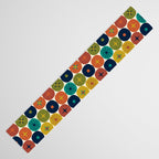 Mid Century Modern Retro Atomic Future Pattern in Mid Mod Colors on Cream Table Runner Gallery Image 3