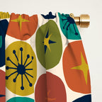 Mid Century Modern Retro Atomic Future Pattern in Mid Mod Colors on Cream Window Curtain Gallery Image 2