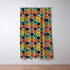 Mid Century Modern Retro Atomic Future Pattern in Mid Mod Colors on Cream Window Curtain Gallery Image 3