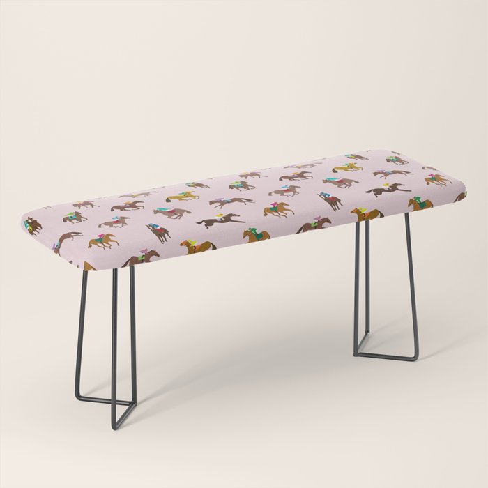 Off to the Horse Races (Pink) Bench Gallery Image 1
