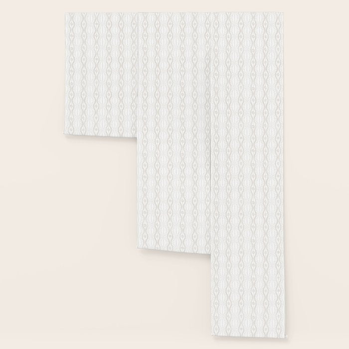 Wavy lines and tiny blooms - natural soft beige mushroom tones pattern Wallpaper Gallery Image 3