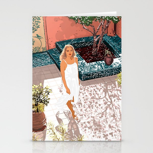 Soaking up the Sun | Bohemian woman Palace Architecture | Buildings Travel Fashion Urban Jungle Stationery Card Gallery Image 2