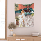 Soaking up the Sun | Bohemian woman Palace Architecture | Buildings Travel Fashion Urban Jungle Wall Tapestry Gallery Image 2