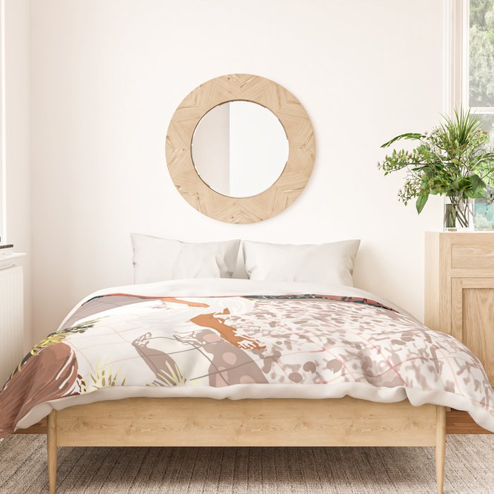 Soaking up the Sun | Bohemian woman Palace Architecture | Buildings Travel Fashion Urban Jungle Duvet Cover Gallery Image 3