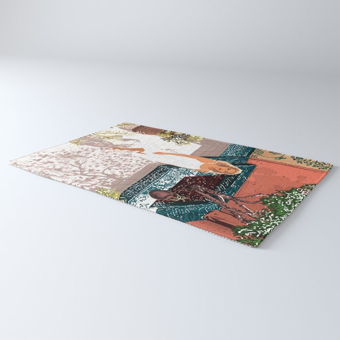 Soaking up the Sun | Bohemian woman Palace Architecture | Buildings Travel Fashion Urban Jungle Rug Gallery Image 3