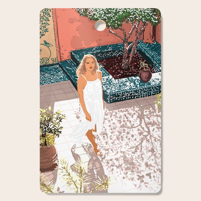 Soaking up the Sun | Bohemian woman Palace Architecture | Buildings Travel Fashion Urban Jungle Cutting Board Gallery Image 1