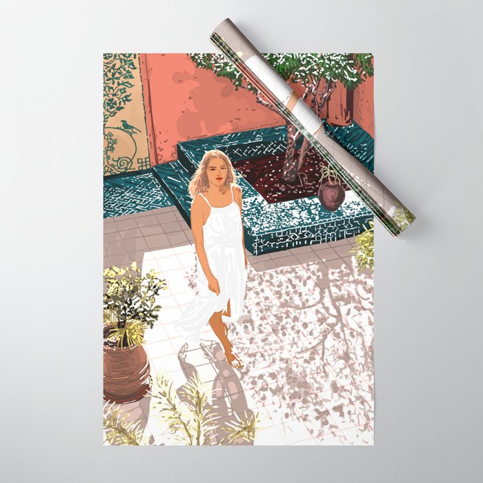 Soaking up the Sun | Bohemian woman Palace Architecture | Buildings Travel Fashion Urban Jungle Wrapping Paper Gallery Image 1