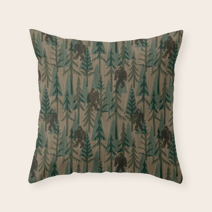 Subtle Sasquatch - Camouflage  Throw Pillow Gallery Image 1