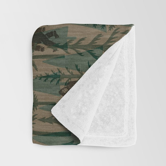 Subtle Sasquatch - Camouflage  Throw Blanket Gallery Image 3