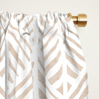 Abstract Leaf Pattern in Tan Window Curtain Gallery Image 2