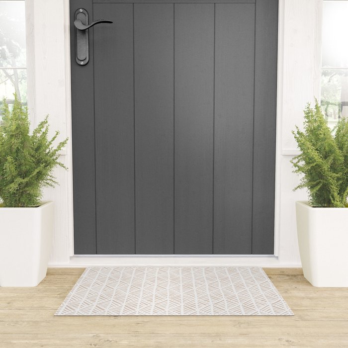 Abstract Leaf Pattern in Tan Welcome Mat Gallery Image 3