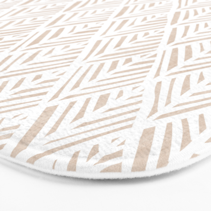Abstract Leaf Pattern in Tan Bath Mat Gallery Image 3