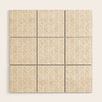 Abstract Leaf Pattern in Tan Wood Wall Art Gallery Image 1