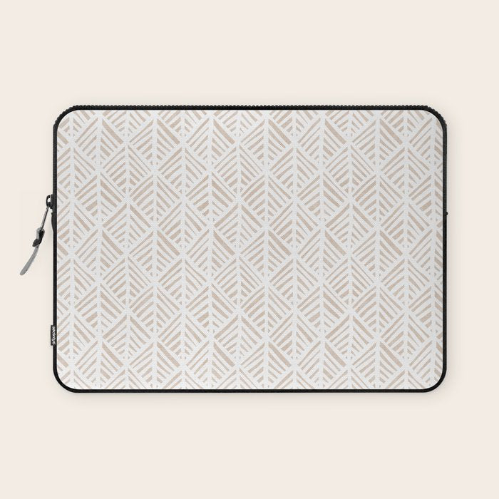 Abstract Leaf Pattern in Tan Laptop Sleeve Gallery Image 1