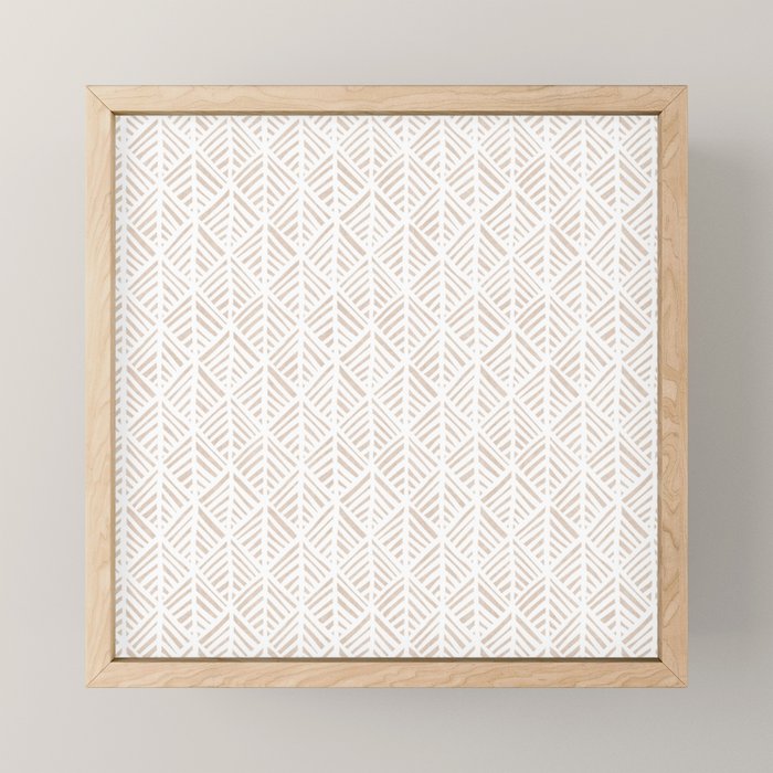 Abstract Leaf Pattern in Tan Mini Art Print Gallery Image 1