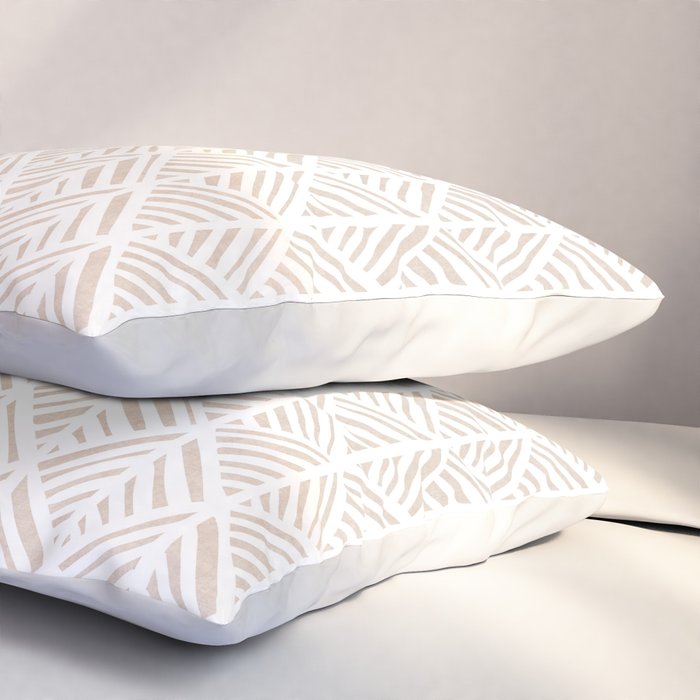 Abstract Leaf Pattern in Tan Pillow Sham Gallery Image 3