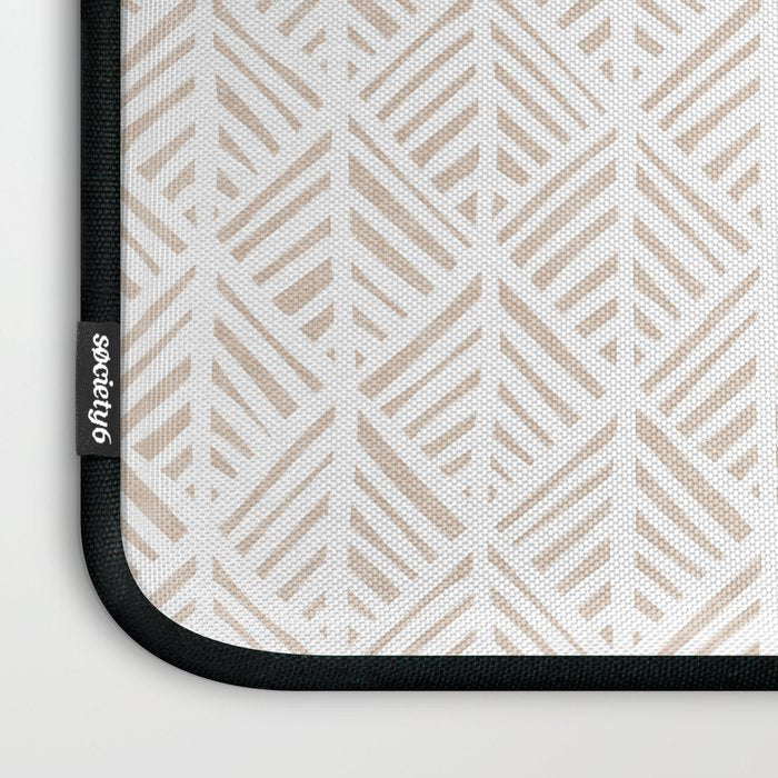 Abstract Leaf Pattern in Tan Laptop Sleeve Gallery Image 3