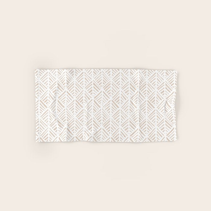 Abstract Leaf Pattern in Tan Towels Gallery Image 1