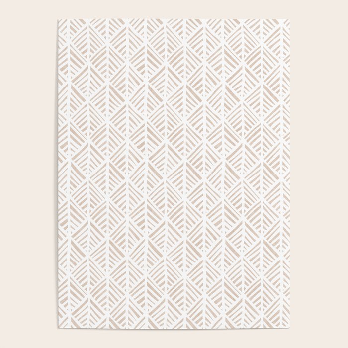 Abstract Leaf Pattern in Tan Poster Gallery Image 4