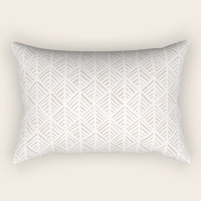 Abstract Leaf Pattern in Tan Rectangular Pillow Gallery Image 2