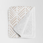 Abstract Leaf Pattern in Tan Throw Blanket Gallery Image 3