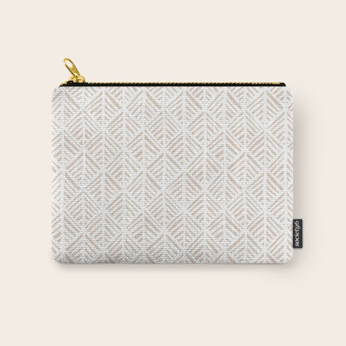 Abstract Leaf Pattern in Tan Carry All Pouch Gallery Image 1