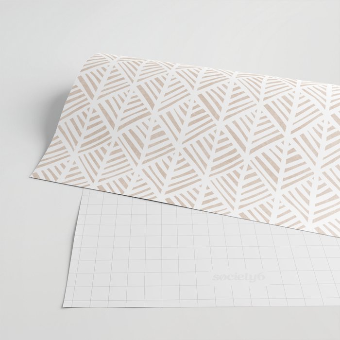 Abstract Leaf Pattern in Tan Wrapping Paper Gallery Image 2