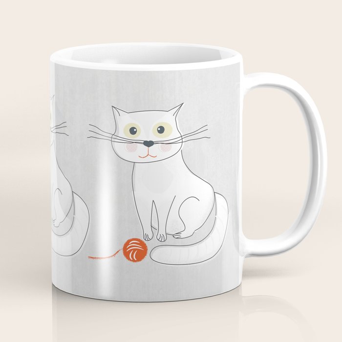 White Cat Coffee Mug Gallery Image 1