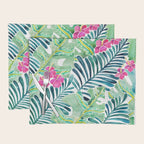 Lush Tropical Fronds & Hibiscus Placemat Gallery Image 1