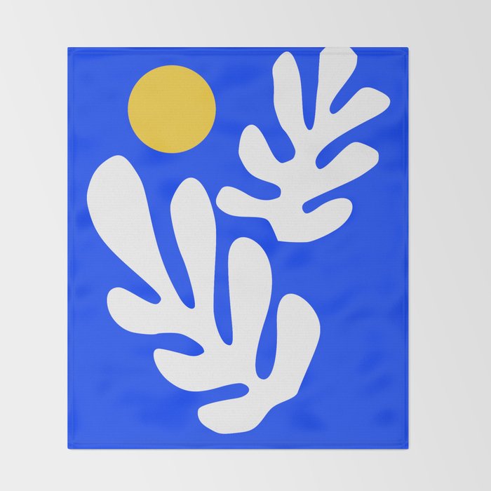Henri Matisse - Leaves - Deep Blue Throw Blanket Gallery Image 2