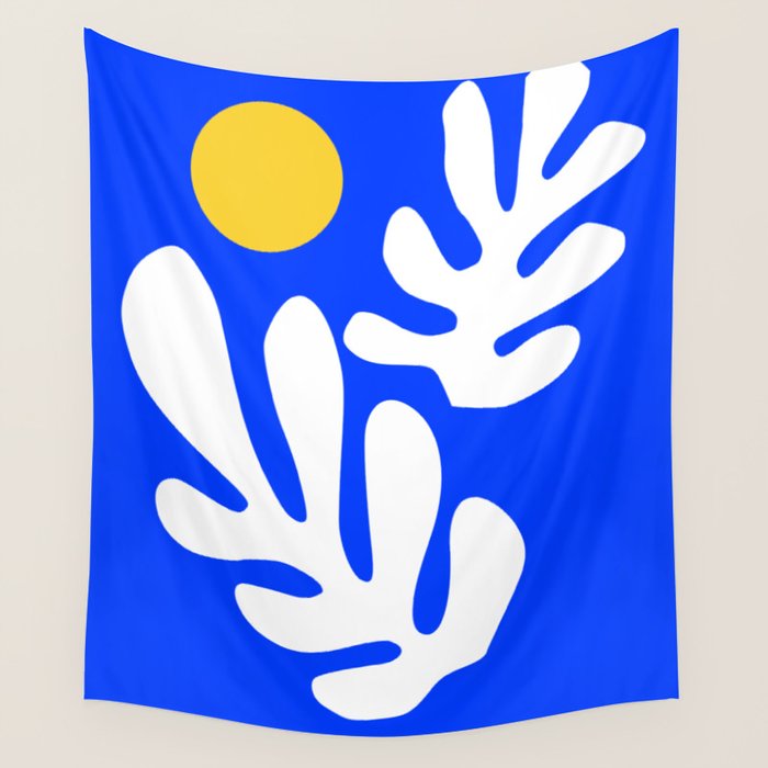 Henri Matisse - Leaves - Deep Blue Wall Tapestry Gallery Image 1
