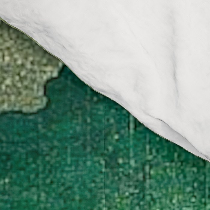 Vintage Japanese Woodblock Print Rainy Day At The Shinto Shrine Tall Pine trees Yellow Rain Coat Comforter Gallery Image 4