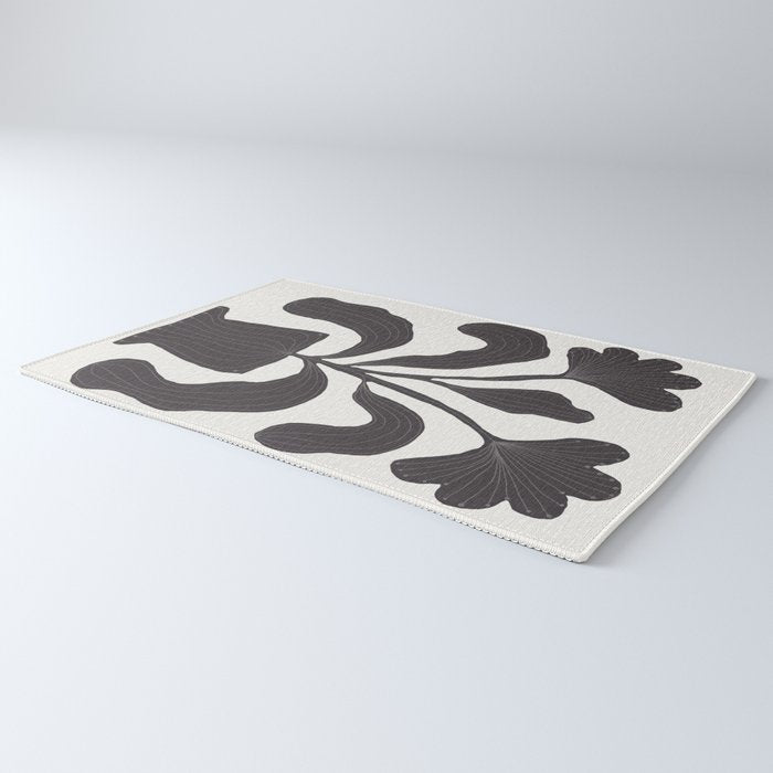 Linocut Flowers #2 Rug Gallery Image 3