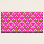Retro Pink Floral Bunches Pattern - Pink Desk Mat Gallery Image 3