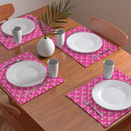 Retro Pink Floral Bunches Pattern - Pink Placemat Gallery Image 2