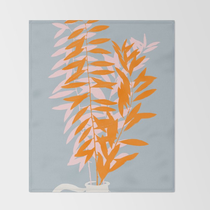 Botanical dopamine twigs Throw Blanket Gallery Image 2