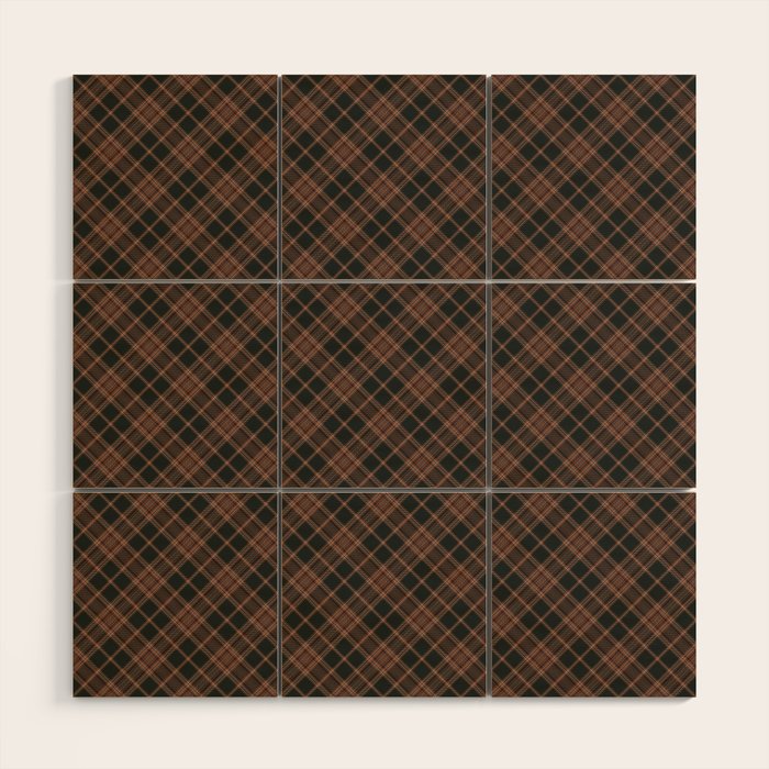 brune tartan Wood Wall Art Gallery Image 1
