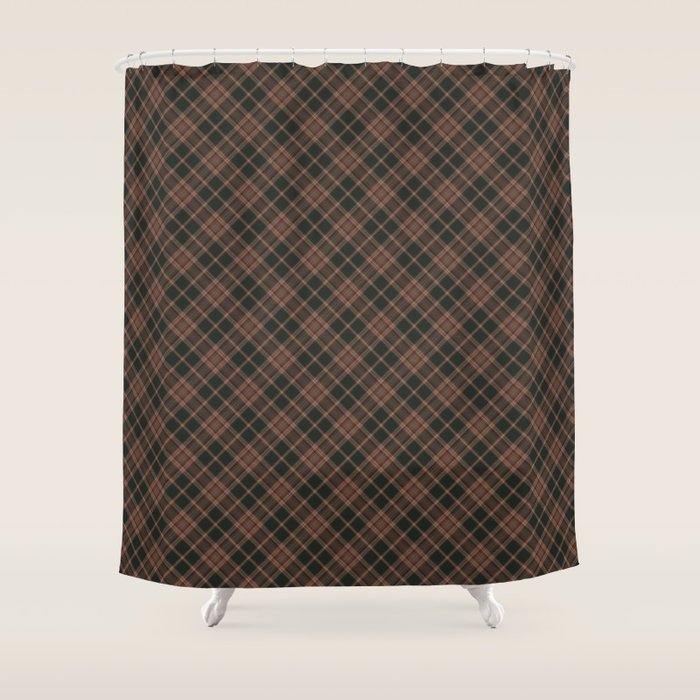 brune tartan Shower Curtain Gallery Image 1